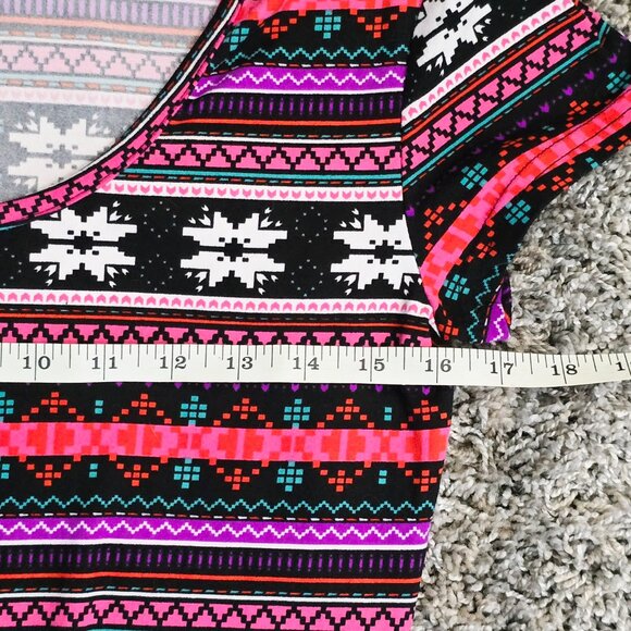 MD Bobbie Brooks Womens Midi Sheath T-Shirt Dress Size Nordic Print Soft Stretch - Picture 5 of 14